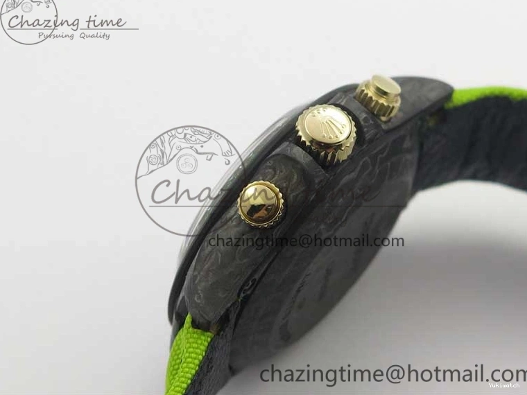 Green Dial Daytona Edition Carbon Strap WWF A7750 Best Black Nylon Green On V2 DIW 1103